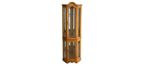 Hattie Lighted Corner Curio Cabinet