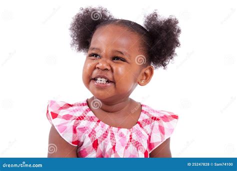 Petit Rire Mignon De Fille Dafro Américain Photo Stock Image Du