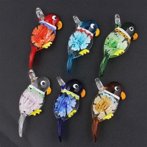 Qianbei Wholesale Pcs Handmade Murano Lampwork Glass Mix Color Magpie