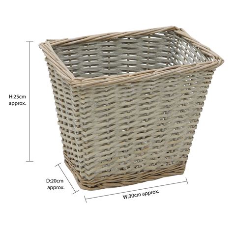 Arianna Rectangular Willow Laundry Baskets Bins JVL Homeware Solutions