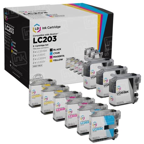 Affordable 9-Cartridge Set For Brother LC203 Ink - InkCartridges