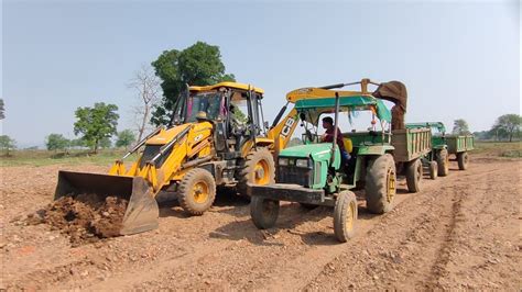 Jcb Dx Backhoe Stuck In Mud Loader Pond Mud Loading In Tractor Jcb