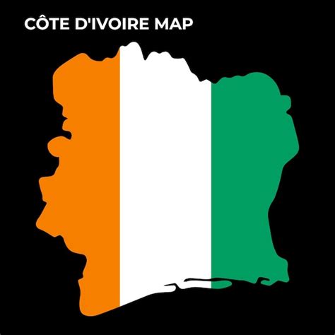 Cote D Ivoire Flag Map Design Illustration Der Cote D Ivoire