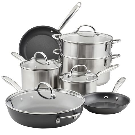 Gotham Steel Hammered Collection Pots And Pans Set 15 Piece Premium