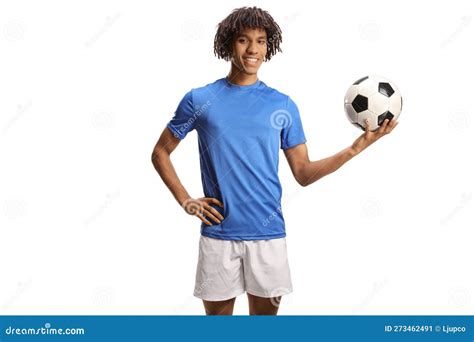 Retrato De Um Jogador De Futebol Americano Africano Sorrindo E