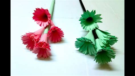 Diy Stick Paper Flower Making By Mimucraft How To Make Beautiful