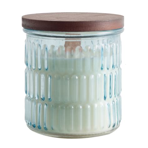 Custom Recycled Antique Glass Candle Jars Bamboo Lid Pink Empty Candle Jar With Wooden Lid High