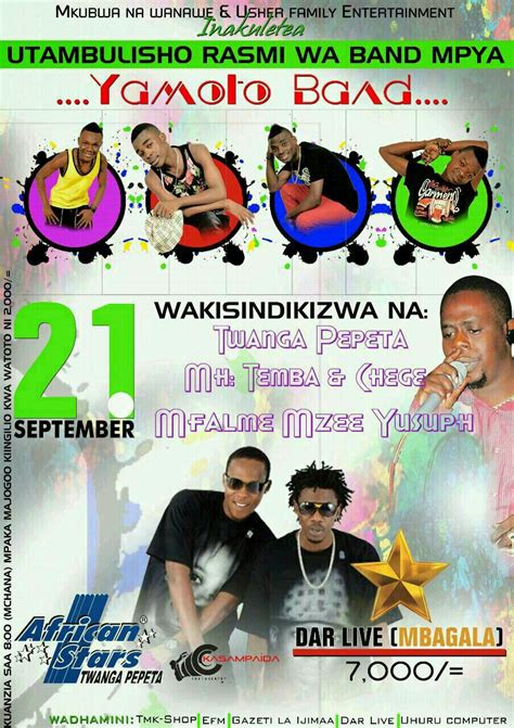 Yamoto Band Kuwasha Moto Dar Live Jumapili Hii Mzee Yusuph Chege Na