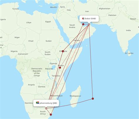 All Flight Routes From Dubai To Johannesburg Dxb To Jnb Flight Routes