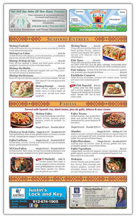 Mi Casa Mexican Restaurant Our Menu