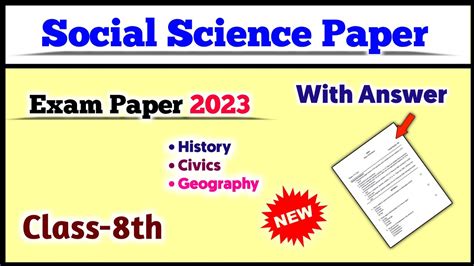 Class 8 Social Science Annual Exam Paper 2024 Sst Final Exam Question