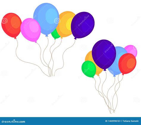 Web Color Glossy Balloons Set Isolated On White In Vector Illustration