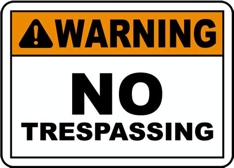 Warning No Trespassing Sign F7929 By