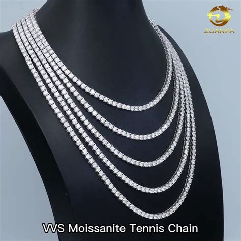 Wholesale Price Fine Jewelry Diamond Tennis Necklace 2mm 3mm 4mm 5mm