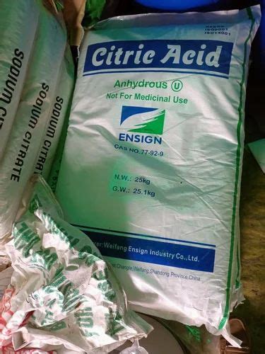 Industrial Grade Citric Acid Powder For Food And Pharma Industries