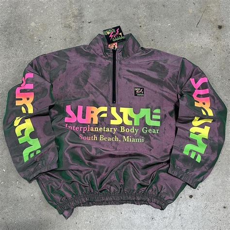 Brand New Vintage 90s Surf Style Windbreaker Size Depop