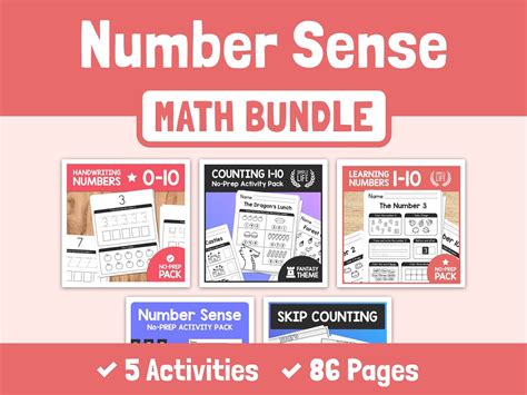 Number Sense Math Bundle Counting Worksheets Number Activities