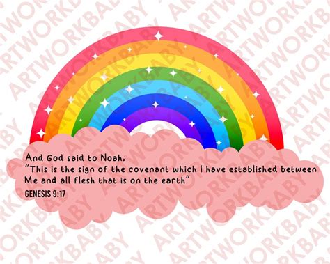 Christian Rainbow Scripture Svg Digital Download Christian Rainbow