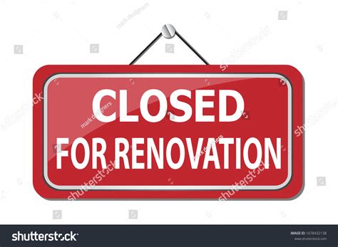 Renovation Signage Hanging Signage Design Closed Stock Vector Royalty