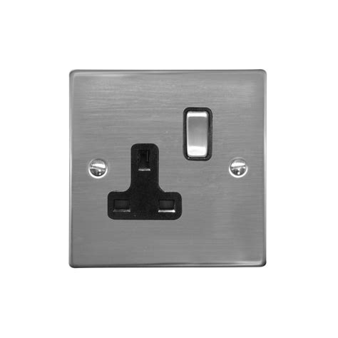 Wall Socket 1 Gang 13 Amp Switch Socket Outlet Polished Stainless Mr Resistor Lighting