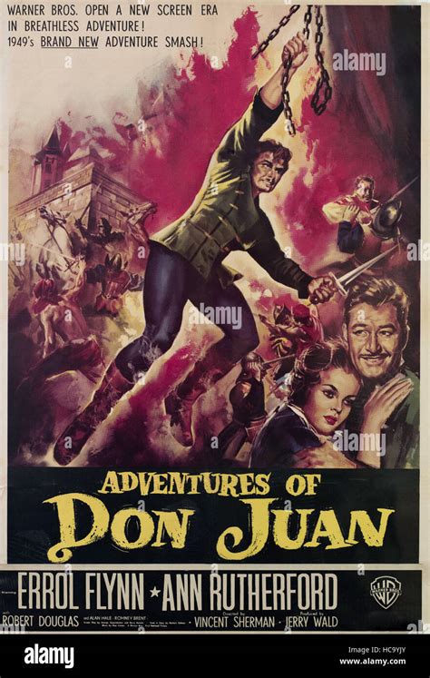 The Adventures Of Don Juan Errol Flynn Ann Rutherford 1948 Stock