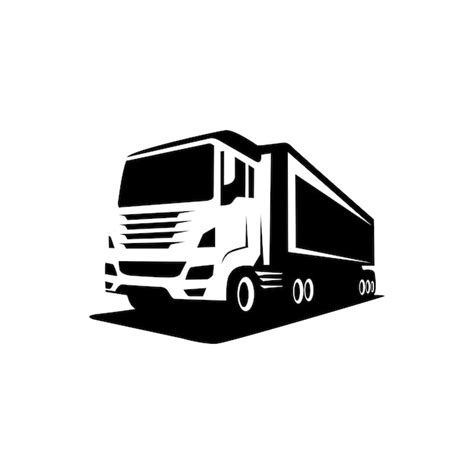 Vektor Lkw Transportunternehmen Logo Silhouette Premium Vektor