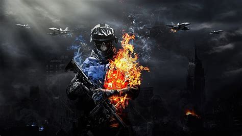 HD wallpaper: soldier on fire digital wallpaper, Battlefield 3 ...