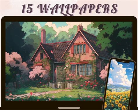 Nostalgic Scenes Studio Ghibli Inspired Wallpaper Bundle 15 Etsy