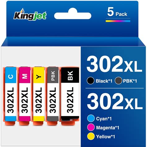 Epson 302xl 5 Pack Replacement Ink Cartridges For Xp 6000 Xp 6100 Printer Black Photo Black