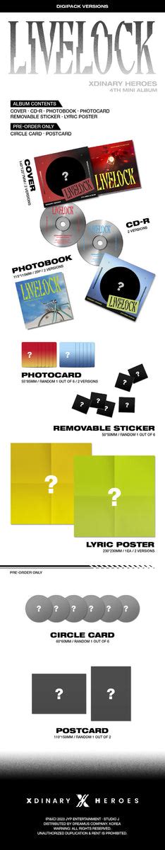 Xdinary Heroes Livelock 4th Mini Album Digipack B Blue Version