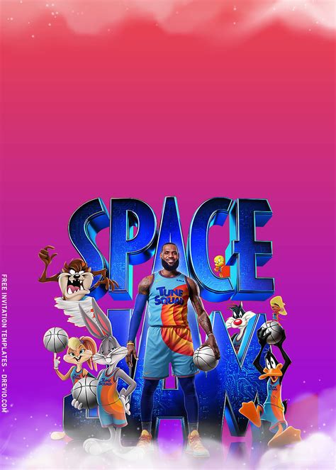 8 Super Cool Space Jam A New Legacy Birthday Invitiation Templates For