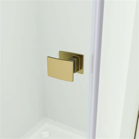 Ss17 Brushed Gold Semi Frameless Front And Return Shower Screen