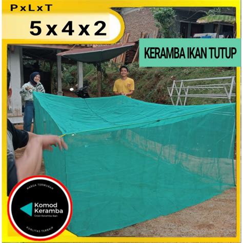 Jual Keramba Ikan 5x4x2 TUTUP Jaring Apung Kerambah Karamba Kasa Hijau