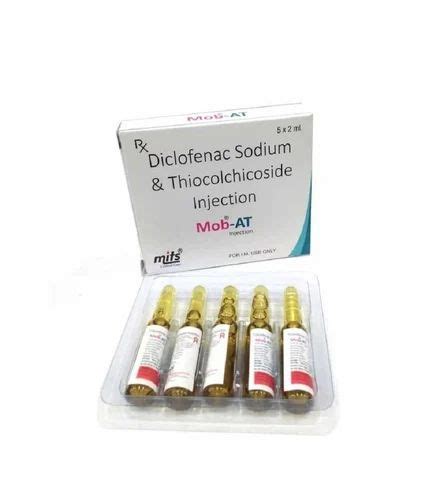 Diclofenac Sodium Thiocolchicoside Injection Packaging Size 5x2 Ml At