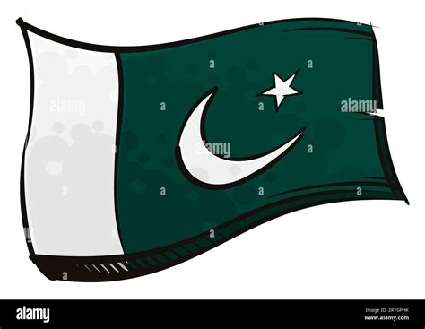 Islamic Republic of Pakistan national flag created in graffiti paint ...