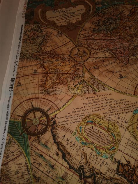 Map Fabric World Map Fabric Benartex Renaissance Man Mapping Skills