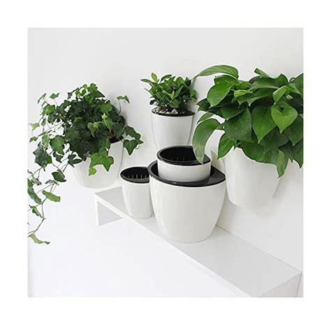 Sungmor Self Watering Wall Planter Modern White Pc Pack Small