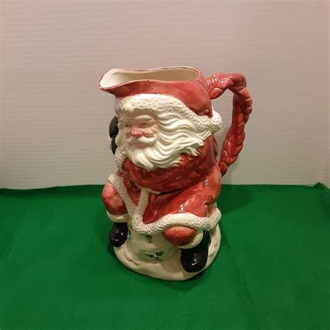 Fitz And Floyd Christmas Santa Pitcher Etsy