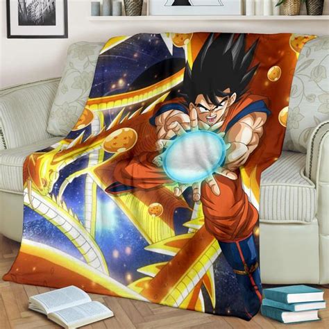 Dragon Ball Anime Db Goku Fighting With Golden Shenron Dragon Fleece