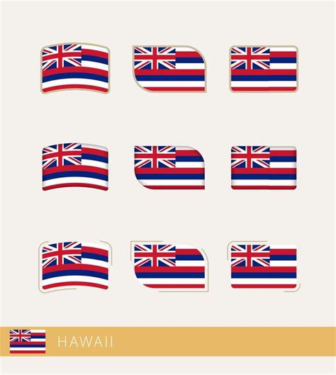 Vector Flags Of Hawaii Collection Of Hawaii Flags Hawaii Flag Flag