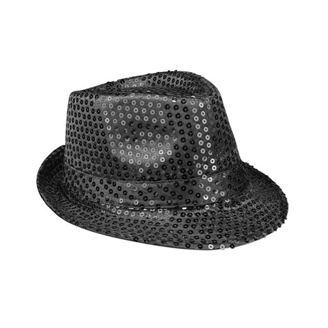 S4908 Black Sequin Fedora