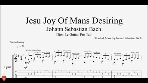 Johann Sebastian Bach Jesu Joy Of Mans Desiring Guitar Tutorial