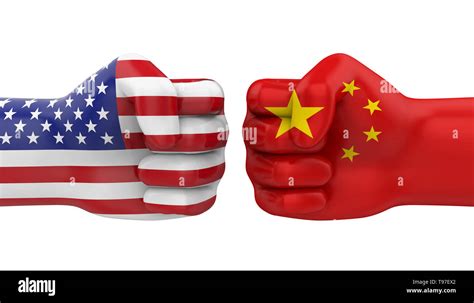 USA vs China Conflict Concept Isolated Stock Photo - Alamy