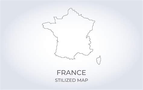 Carte De La France Dans Un Style Minimaliste Stylis Vecteur Premium