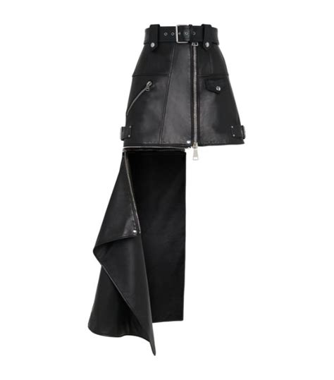 Womens Alexander McQueen Black Asymmetric Mini Skirt Harrods UK