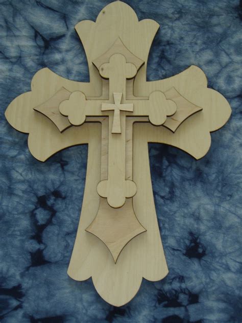 Unfinished Wood Layered Crosses Stacked By ArtisticCraftSupply