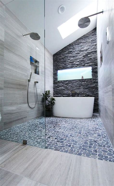 40 Pebble Tile Bathroom Ideas 26 Bathroom Design Pebble Floor