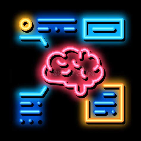 Brain Feature Neon Glow Icon Illustration Stock Vector Illustration