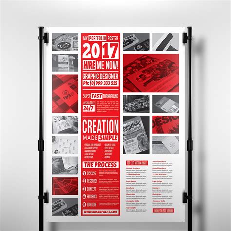 Free Portfolio Poster Template for Photoshop & Illustrator - BrandPacks