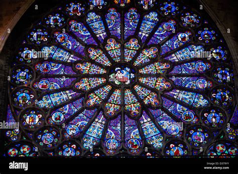 Medieval Rayonnant Gothic Stained Glass Rose Window Cathedral Basilica